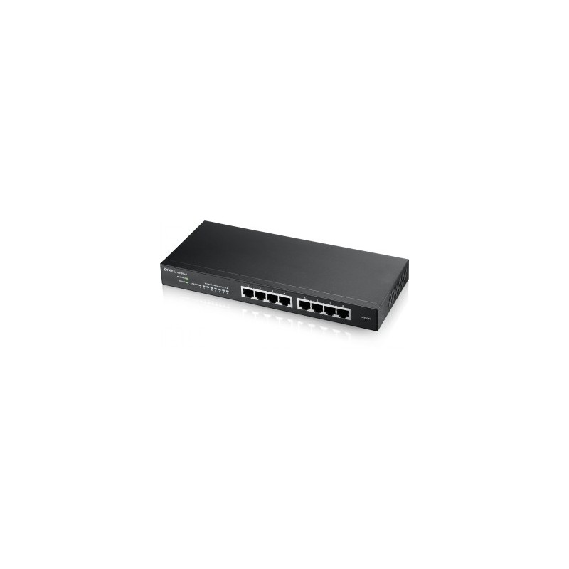 ZYXEL NETWORKS GS1915-8 komutatorius – 8 prievadai, hibridinis režimas, be ventiliatoriaus