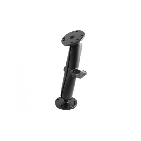 RAM B SIZE 1" BALL ON 2.5" ROUND PLATES WITH AMPS HOLE PATTERN, LONG LENGTH DOUBLE SOCKET ARM