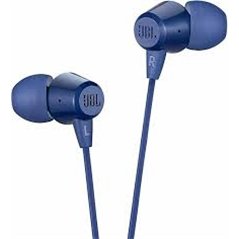 JBL T50HI ausinės, laidinės, į ausis įstatomos, mikrofonas, 3,5mm, mėlynos
