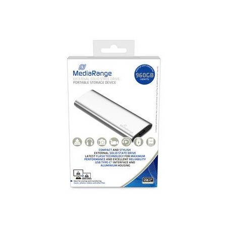 External SSD|MEDIARANGE|Read speed 450 MB/s|Write speed 420 MB/s|Form factor M.2|NVMe Yes| 900 GB|MR1103