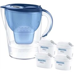 BRITA Marella vandens filtravimo ąsotis, 4 MAXTRA PRO Pure Performance filtrai, 2.4l, mėlynas