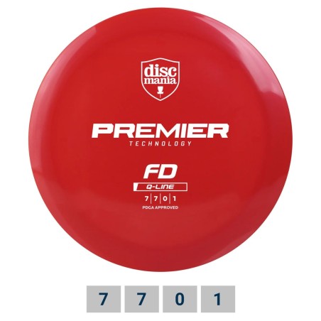 Diskgolfo diskas Fairway Driver Q-LINE PREMIER FD Red