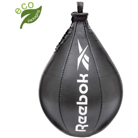 Reebok Combat Speed Bag bokso greičio kriaušė, odinė, pripučiama, juoda