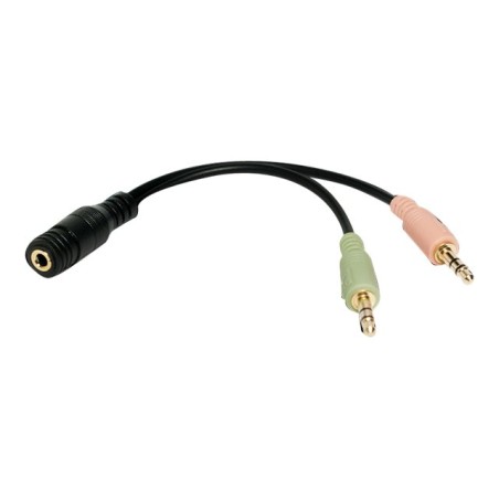 Logilink | Audio Adapter 3.5 Stereo 4-Pin Female to 2 x 3.5 Stereo Male | 4-pin 3.5 mm stereo jack | 2 x 3-pin stereo female soc