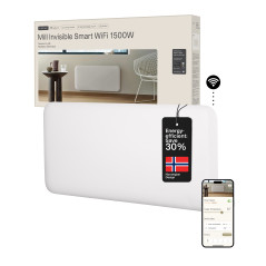 Mill Invisible Smart WiFi Heater | PA1500WIFI4 | Panel Heater | 1500 W | Suitable for rooms up to 18-22 m | White | IPX4