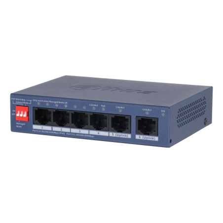 Switch|DAHUA|CS4006-4GT-36|Switch type Managed|Switch layer L2|Form factor Desktop/Wall-Mounting|4xRJ-45 ports|RJ-45 Ports Type 