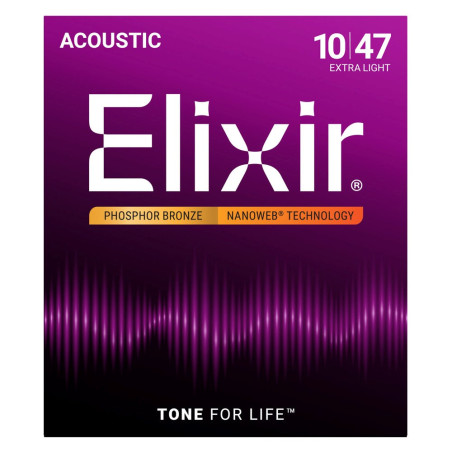 Elixir 16002 Phosphor Bronze Extra Light NW - acoustic guitar strings (10 47)