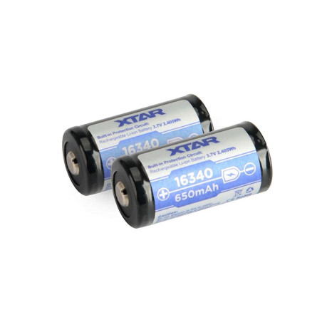 Battery 16340/R-CR123 3,7V Li-ion 650 mAh with protection