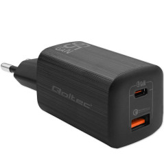 Qoltec 50766 mobile device charger Laptop, Portable gaming console, Power bank, Smartphone, Smartwatch, Tablet Black AC Fast cha