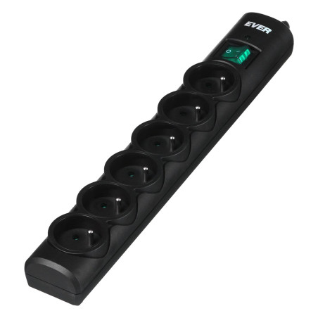 Ever OPTIMA surge protector 1.5 m (6 x UTE 10 A black) (T/LZ08-OPT015/0000)
