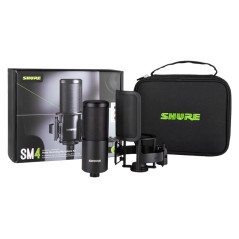 Shure SM4-K-KIT - condenser microphone, externally polarised, handle, popfilter, case