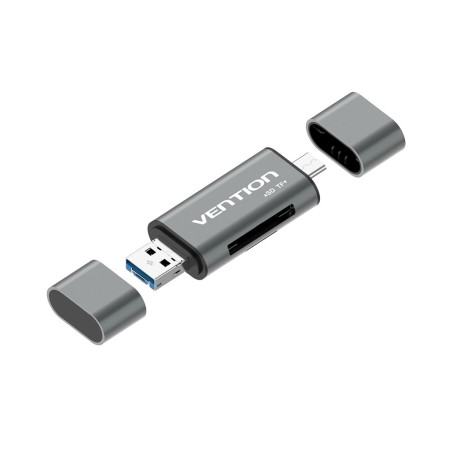 Vention USB3.0 Multi-function Card Reader Gray Metal Type