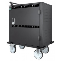 Manhattan iPad to 13", MacBook Air to 13" & Chromebook to 14" 32-bay Charging Trolley/Cart via USB-C, Also other tablets/smartph