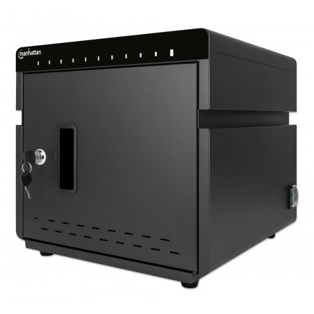 Manhattan iPad to 11" 10-bay Charging Cabinet Desktop via USB-C, Also other tablets and smartphones (with device to USB-C cable)