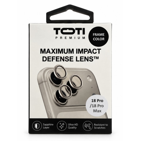 TOTI PREMIUM Anti-broken Lens protector for iPhone 18 Pro / 18 Pro Max Black