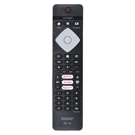 Savio universal remote control/replacement for Philips TV, SMART TV, RC-16