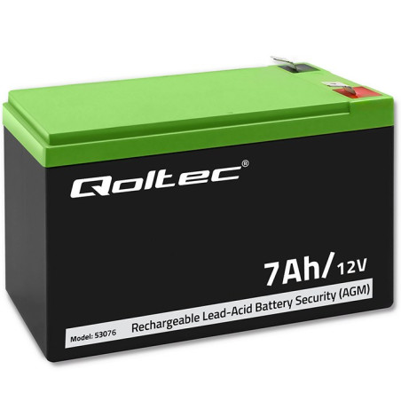 Qoltec 53076 AGM battery | 12V | 7Ah | Security