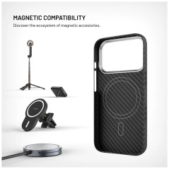 Fixed MagVelar | Back cover | Apple | iPhone 17 Pro | Aramid | Black | MagSafe Support