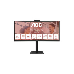 AOC | CU34E4CW | 34 " | VA | UWQHD | 120 Hz | 4 ms | 3440 x 1440 pixels | 350 cd/m | HDMI ports quantity 2 | Black