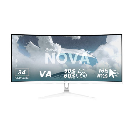 Arozzi | Nova | 34 " | VA | QHD | 21:9 | 165 Hz | 1 ms | 3440 x 1440 pixels | 350 cd/m | HDMI ports quantity 2 | White