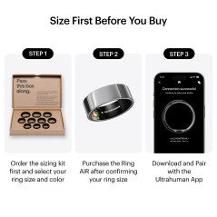 Ultrahuman | Ring Air | Space Silver | Size 11 | Smart Ring