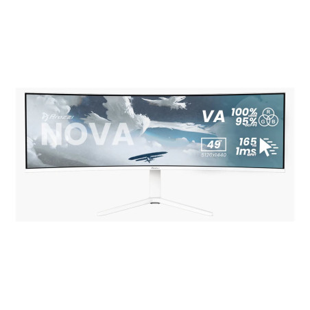 Arozzi | Nova | 49 " | VA | 32:9 | 165 Hz | 4 ms | 5120 x 1440 pixels | 350 cd/m | HDMI ports quantity 2 | White