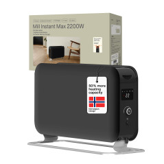 Mill Instant Max Led Portable Heater | CO2200LEDMAXBLACK | Convection Heater | 2200 W | Number of power levels 3 | Suitable for