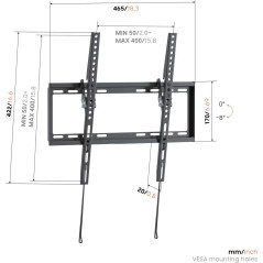 Vogels Wall mount | UP 4013 Tilting TV Wall Mount M | 32-65 " | Tilt | Maximum weight (capacity) 45 kg | Black