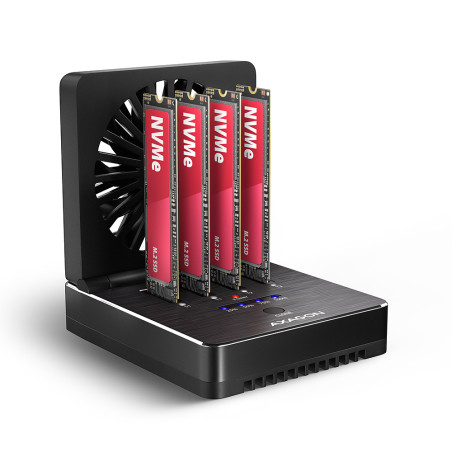AXAGON | ADSA-M2C44 USB4 docking station for 4x M.2 NVMe SSDs with disk cloning function without a PC