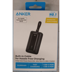 SALE OUT. Power Bank with Built-In USB-C Cable | A1688H11 | 10000 mAh | Black | DAMAGED PACKAGING