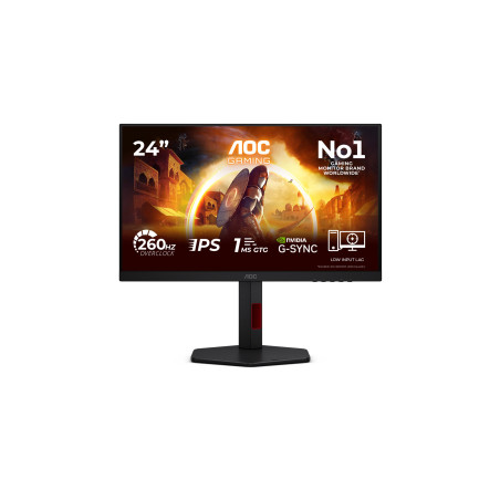 AOC | 24G4ZR | 24 " | Fast IPS | FHD | 16:9 | 240 Hz | 1 ms | 1920 x 1080 pixels | 300 cd/m | HDMI ports quantity 2 | Black