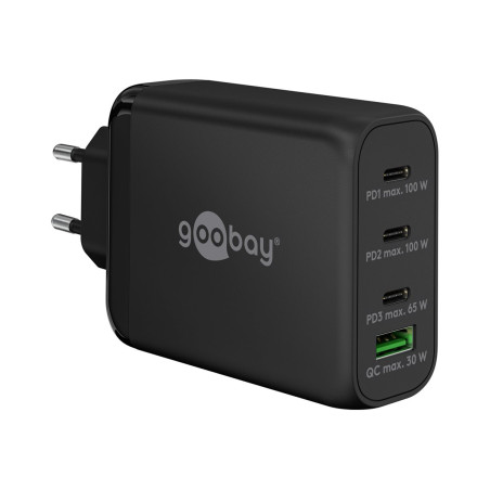 Goobay 100 W USB-C PD GaN Multiport Fast Charger, Black