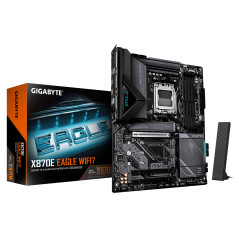 Gigabyte X870E EAGLE WIFI7 | Processor family AMD | Processor socket AM5 | DDR5 | Supported hard disk drive interfaces M.2, SATA