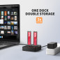 AXAGON | USB-C 20Gbps docking station for 2 M.2 NVMe SSD with disk cloning function without PC | ADSA-M2C22L