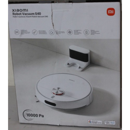 SALE OUT. Xiaomi Robot Vacuum S40 EU | Xiaomi Robot Vacuum S40 EU | Wet&Dry | 5200 mAh | Dust capacity 0.52 L | 10000 Pa | White