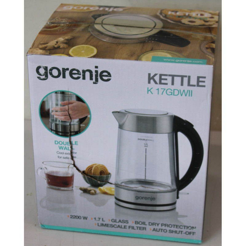 SALE OUT. Gorenje K17GDWII Kettle, Electric, Capacity 1.7 L, Power 2200 W, Stainless steel | SALE OUT. | Gorenje Kettle | K17GDW