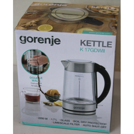 SALE OUT. Gorenje K17GDWII Kettle, Electric, Capacity 1.7 L, Power 2200 W, Stainless steel | SALE OUT. | Gorenje Kettle | K17GDW