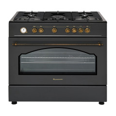 Ravanson Retro KWGE 90AR gas and electric cooker (black)
