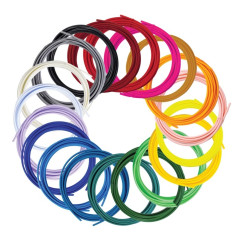 3Doodler Filament FLOW 20 PLA 20 Farben Nachf llpack Polylactic acid (PLA) Black, Blue, Dark Green, Dark pink, Gold, Green, Lila