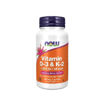 NOW Vitamin D-3 & K-2 120 Caps
