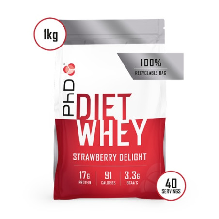 PhD Diet Whey milteliai 1kg skonis - Vanilės
