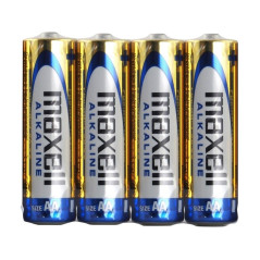 Maxell ALKALINE LR06 LR6 AA alkaline batteries, 4-pack, 1.5V, foil packaging