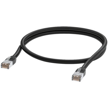 Ubiquiti UACC-Cable-Patch-Outdoor-1M-BK UISP Patch Cable Outdoor Shielded RJ45 plug, Internal foil shielding and drain wire for 
