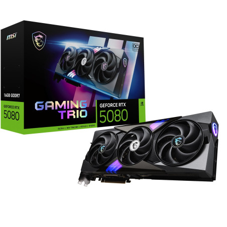 MSI GAMING GEFORCE RTX 5080 16G TRIO OC graphics card NVIDIA 16 GB GDDR7