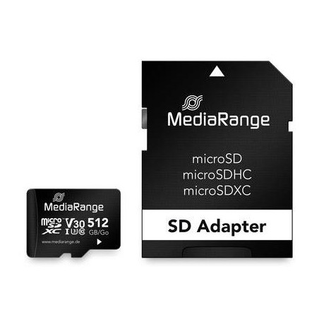 MEMORY MICRO SDXC 512GB UHS-1/W/ADAPTER MR947 MEDIARANGE