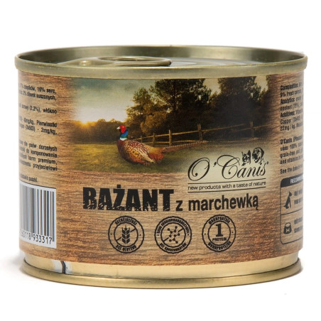 O CANIS Pheasant with carrot Mono - wet dog food - 200g