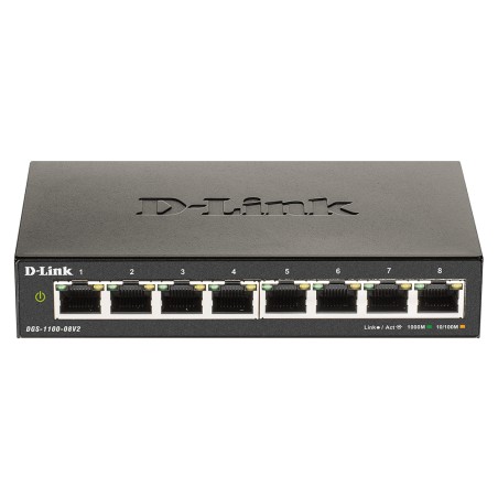 D-Link | Smart Gigabit Ethernet Switch | DGS-1100-08V2 | Managed | Desktop | Power supply type External | 24 month(s)