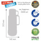 ROTPUNKT Glass thermos capacity 1.0 l, shiny fox (red)
