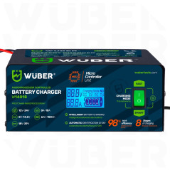 Microprocessor-controlled car battery charger 10 A 6 150 Ah 2 24 V W14018 WUBER