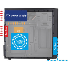 Akyga AK17BK computer case Micro Tower Black